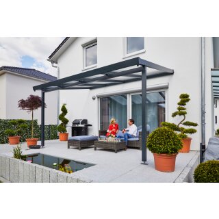 Terrassenuberdachung Premium Weiss Anthrazit 3x3m 4x3m 4x4 M