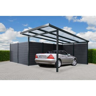 Carport Premium 5x3 m anthrazit Acryl Stegplatten Klima Blue