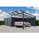 Carport Premium 5x3 m anthrazit Acryl Stegplatten Klima Blue